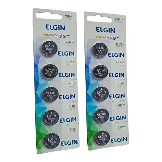 10pcs Bateria Moeda Cr2025 3v Pilha Elgin 