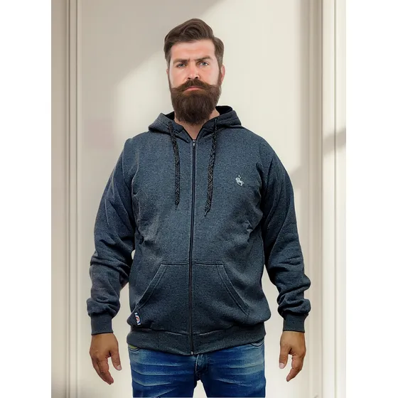 Campera Frizada Talles Especiales Algodón Con Capucha