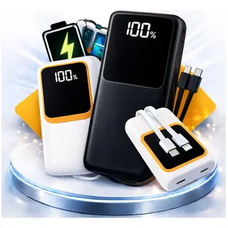 Power Bank 20.000mah Carregador Portátil Maxnova Carga Rápida Premium Com Display Compatível Com Todos Os Celulares Turbo Preto