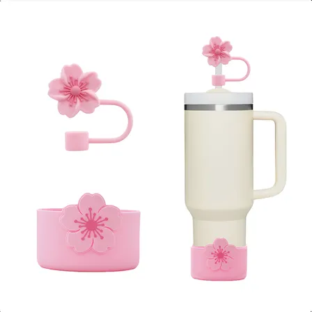 Kit 2 Pçs Capa Protetora E Tampa 3d Canudo Para Copo Stanley