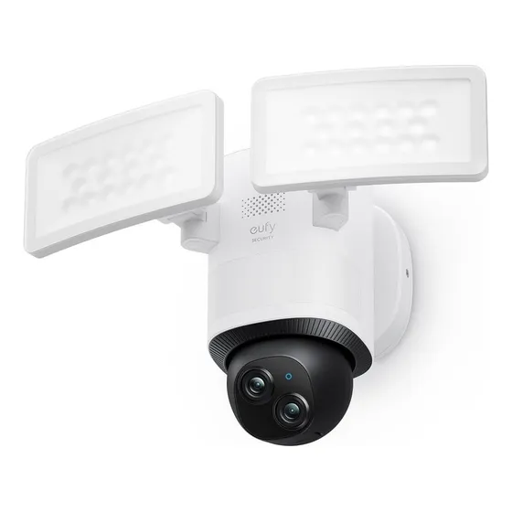 Cámara De Seguridad Inalámbricas Eufy Floodlight Cam E340, Cámara de Vigilancia Dual 6mp+3mp, 360° Pan & Tilt, 2,000 Lúmenes, Seguimiento Inteligente por AI, Cámara de exterior, IP65 Impermeable, Wifi