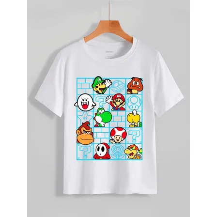 Polera Diseño Mario Bros Estampado Dtf Cod 015 - Senshi
