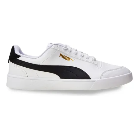 Tênis Casual Masculino E Feminino Shuffle Puma Puma White-puma Black-puma Team Gold Geométrico 39 Br