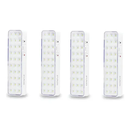 Pack 4 Luz Emergencia 30 Leds Bateria Recargable Blanca Color Blanco
