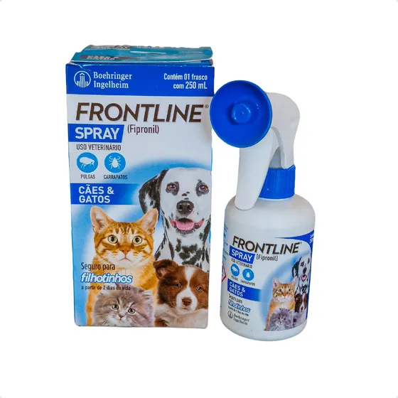 Frontline Spray Cães E Gatos Antipulgas E Carrapatos 250ml
