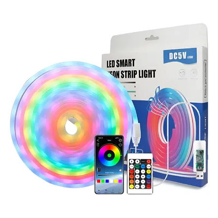 Tira Manguera Led Neon Inteligente 5m Usb Rgb Control App Veoquiero