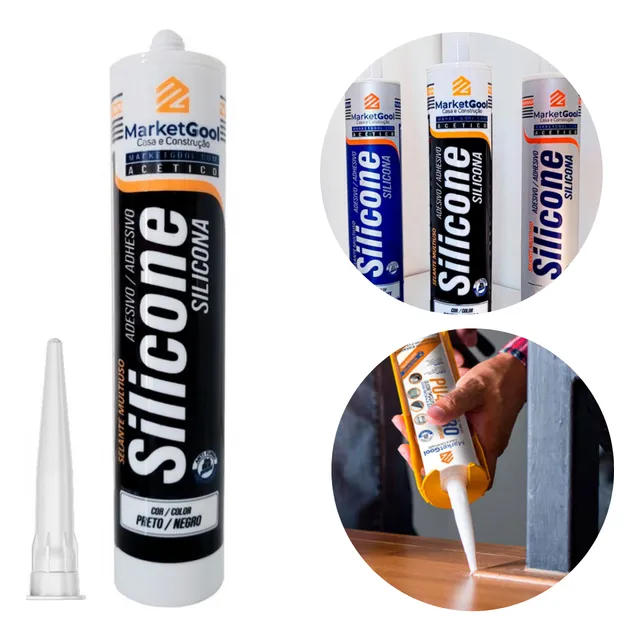 Silicone Acético Vedação Transparente Branco Preto 280g