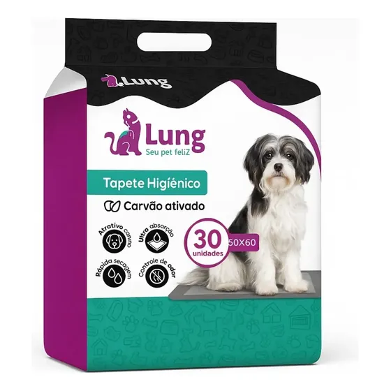 Tapete Higienico Carvão Ativado 50x60cm 30 Un Cachorro Pet