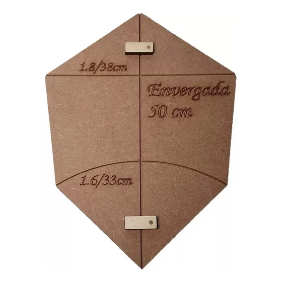 Gabarito Pipa 50 Cm Madeira Mdf Com Marcaçao