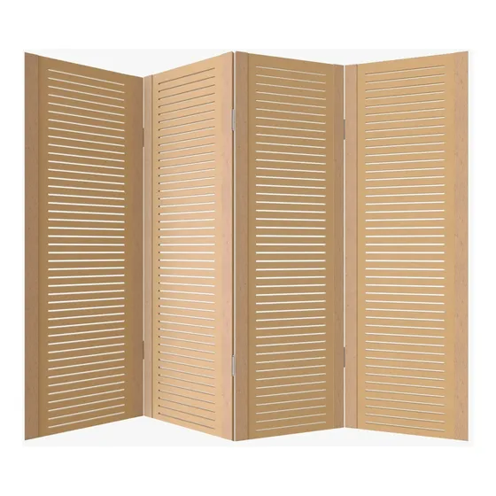 Kit 4 Biombo Folha Horizontal Divisor Ripado Ambiente Mdf