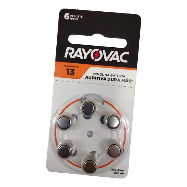 Rayovac Auditiva L13 pilas para audifonos tamaño 6 unidades