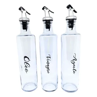 Kit 3 Vidros Galheteiro Azeite Vinagre Ăleo 500ml Kit 3 Vidros Galheteiro Azeite Vinagre Ăleo 500ml