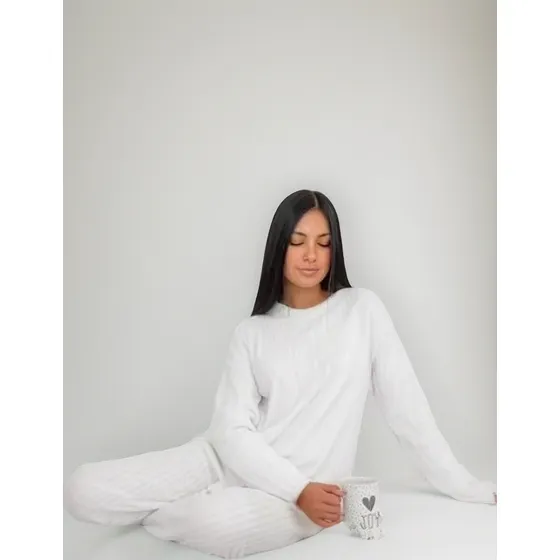 Pijama Mujer Conjunto Plush Importado Calentito Suave