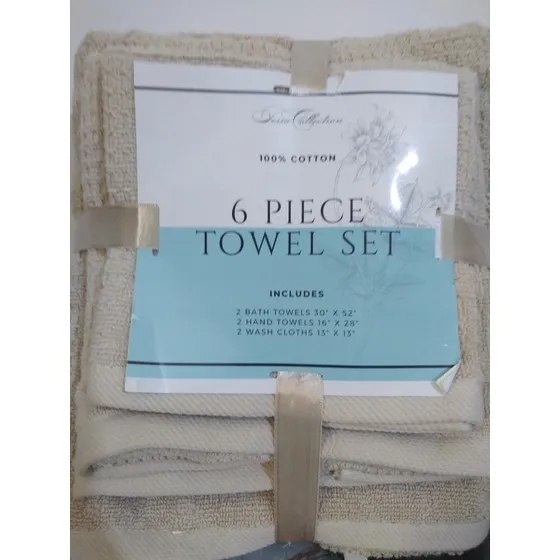 Juego De 6 Toallas Importadas 100%algodón Jessa Coleccion 