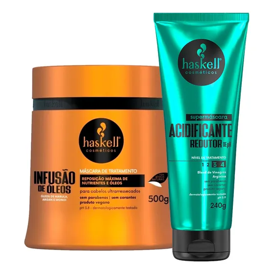 Kit Máscara Haskell Infusão De Óleos 500g + Acidifcante 240g