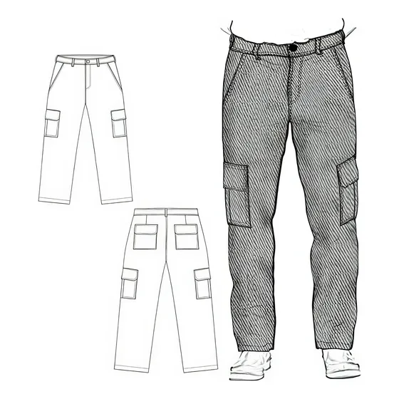 ( Moldes De Ropa)  Pantalon Cargo Rt 1511