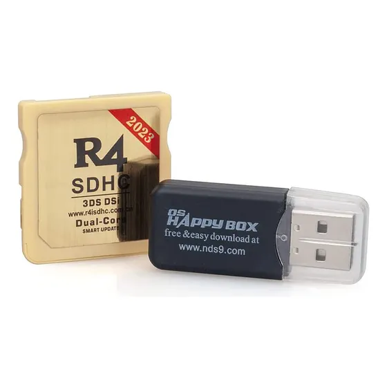 R4isdhc Sdhc De Doble Núcleo Dorado Para Nintendo Ds/3ds/2ds