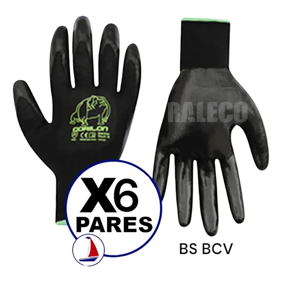 Guantes Multiuso Gorilon De Poliester Con Nitrilo Suave