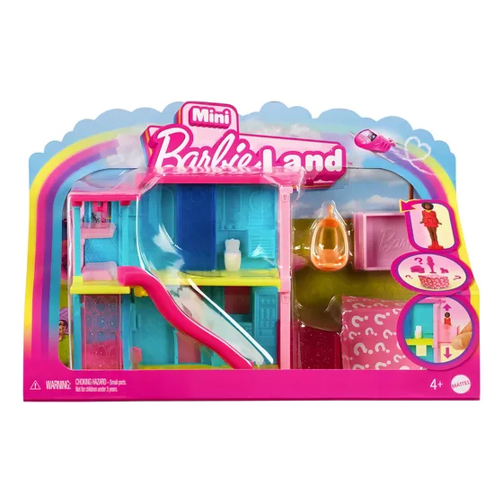 Mini casa de bonecas Barbie Barbieland, elevador e piscina, chiclete rosa