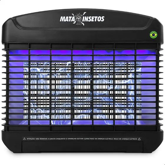 Aparelho Mata Inseto Eletrônico Mosquito Dengue Zica Pega Maruim Pernilongo Luz Led Azul Casa sitio Cor Preto 127v/220v Armadilha Mosquito Repelente Mosquiteiro
