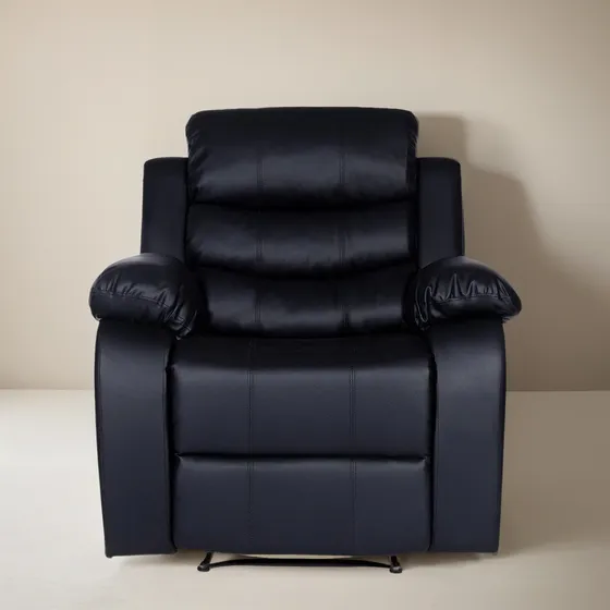 Sillon Sofa Reclinable Relax 1 Cuerpo Celio Ecocuero Negro