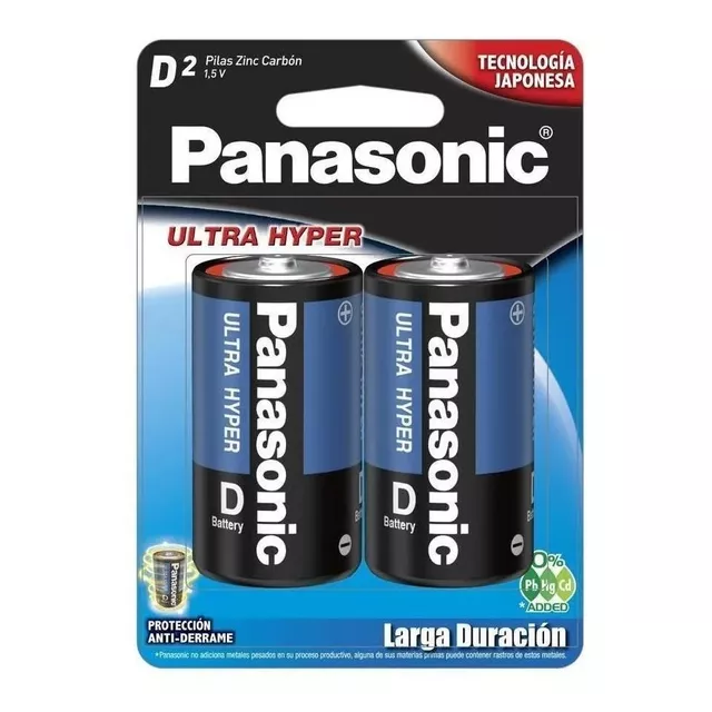 Baterias Pilas Carbon D 2piezas Panasonic Ultra Hyper Blistr