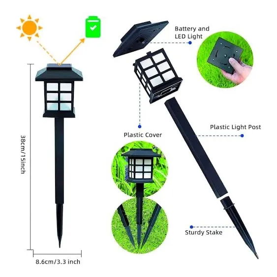 Pack De 2 Lamparas Solar En Forma De Estacas