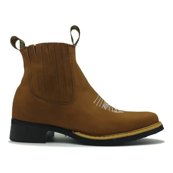 Botin Piel Charro Vaquero Suela Cosida Resistente 036