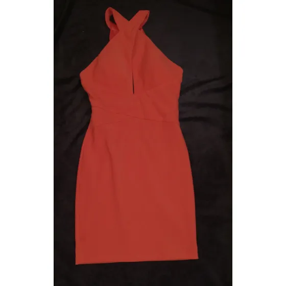Vestido De Dama Corto Naranja Talla S Usado