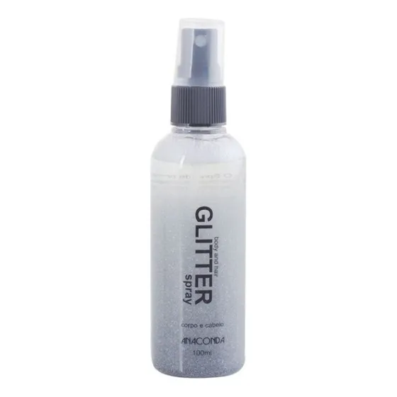 Glitter Spray Anaconda Prata 100ml. Cabelo Rosto Corpo