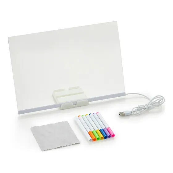 Luminaria De Mesa Led Lousa Escrever Caneta Quadro Anotações