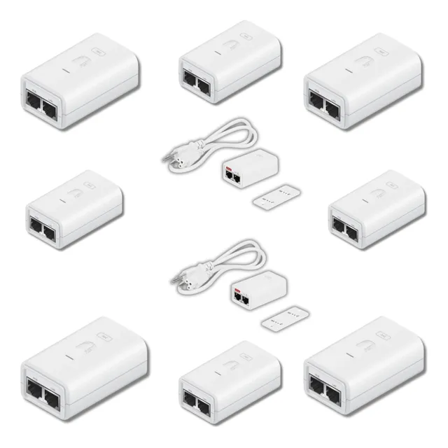 Kit 10 Pz Adaptador Poe Ubiquiti Gigabit 24 Vdc, 0.3 A