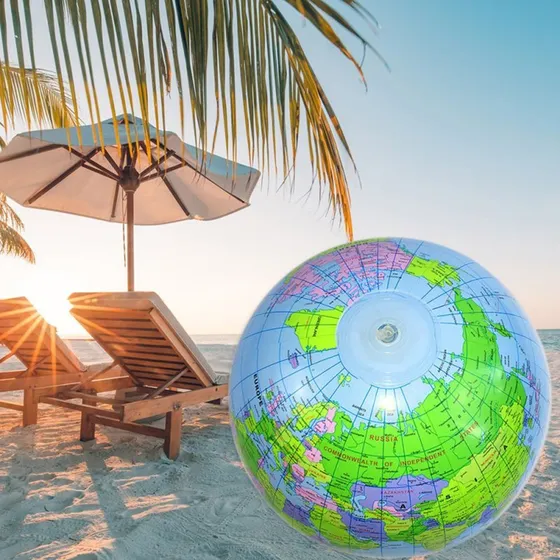 Pelota Globo Inflable Mapa Mundi Playa Piscina Flotador