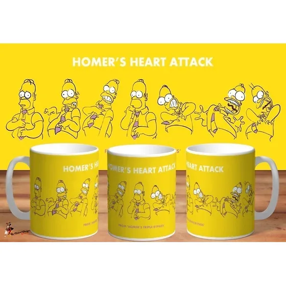 Taza De Ceramica Homero Simpsons Heart Attack