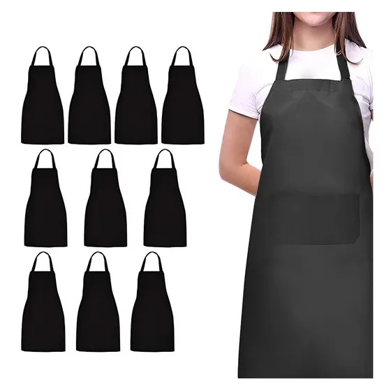 Kit 10 Delantales Para Chef Delantal Entero Yabely ML1-MX-0276 Color Negro
