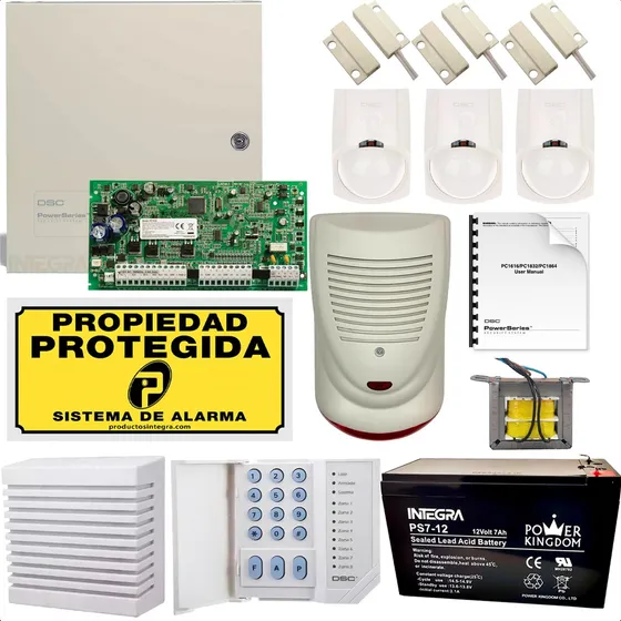Kit 3 Casa Alarma Dsc Central Pc585 Sensor Sirena Seguridad