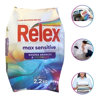 Lava Roupas Em PĂł Relex Max Sensitive 2,2kg Lava Roupas Em PĂł Relex Max Sensitive 2,2kg