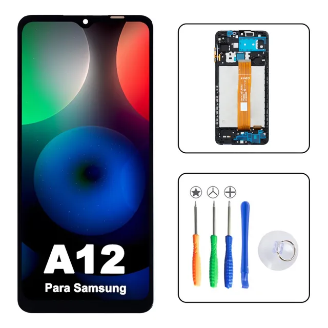 Pantalla Samsung A12 Alta Calidad Lcd Táctil Con Marco