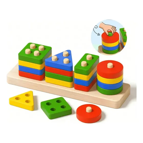Brinquedo Educativo De Encaixe Em Madeira