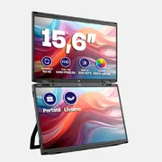 Extensor de pantalla para notebook M4 AsiaQuality 15.6'' un cable dos pantallas Full HD IPS rotación vertical