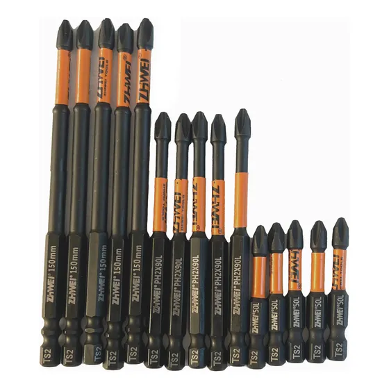 Set Puntas Philips Ph2 Negras Imantadas, 5cm, 9cm Y 15cm