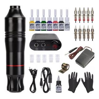 Kit De Tatuaje Profesional Con Maquina 11 Tintas C/44 Piezas Kit De Tatuaje Profesional Con Maquina 11 Tintas C/44 Piezas