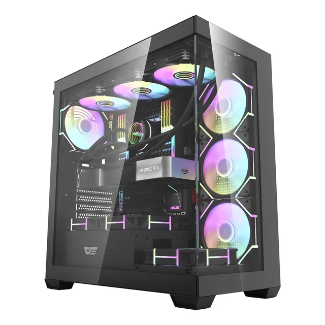 Gabinete Darkflash Ds900 Black Atx Vidrio Templado
