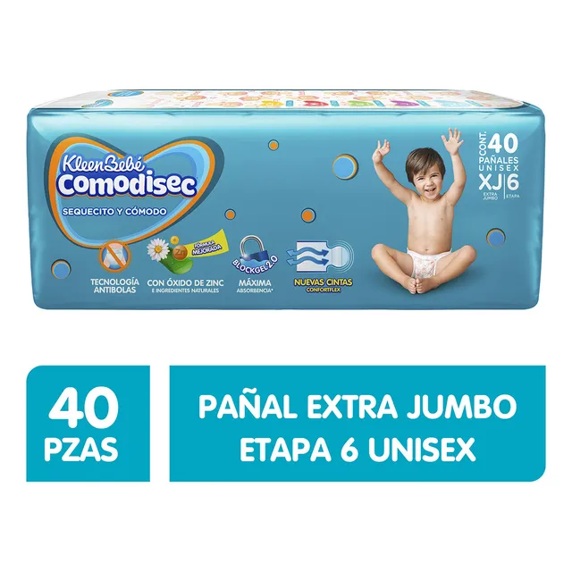 Pañales Kleenbebé Comodisec Etapa 6 Unisex 40 Piezas