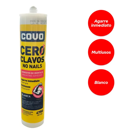 Cero Clavo Pega No Más Clavos  Multiusos 475 Gr Covo