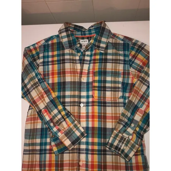 Camisa De Vestir Para Niño M/l Talla 8. Marca Carter´s 