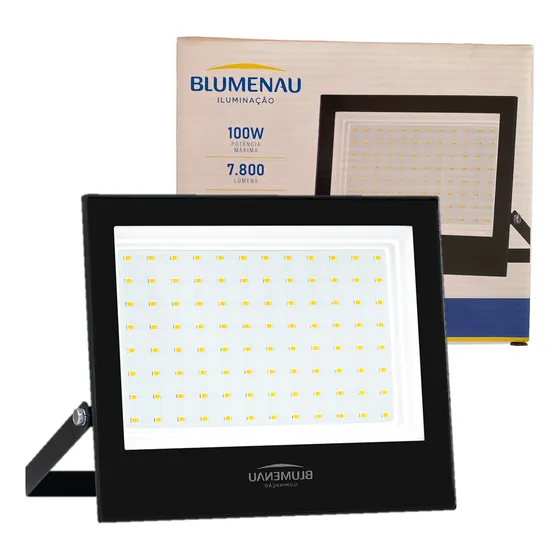 Refletor Holofote Led Slim 100w Branco Neutro 4100k Ip66