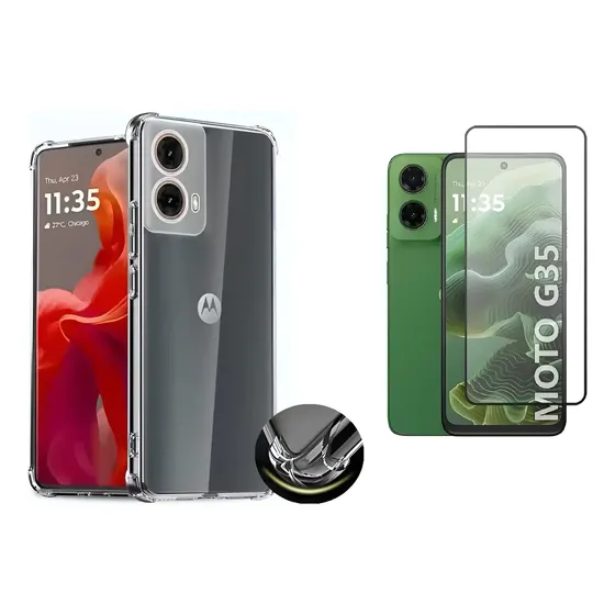 Capa Capinha Anti Impacto + Película Para Moto G35 6.72