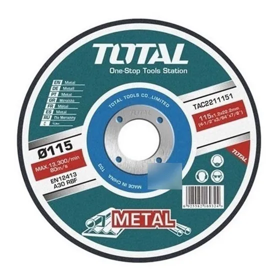 Disco Abrasivo De Corte Para Metal 115 Mm Total Tac2211151