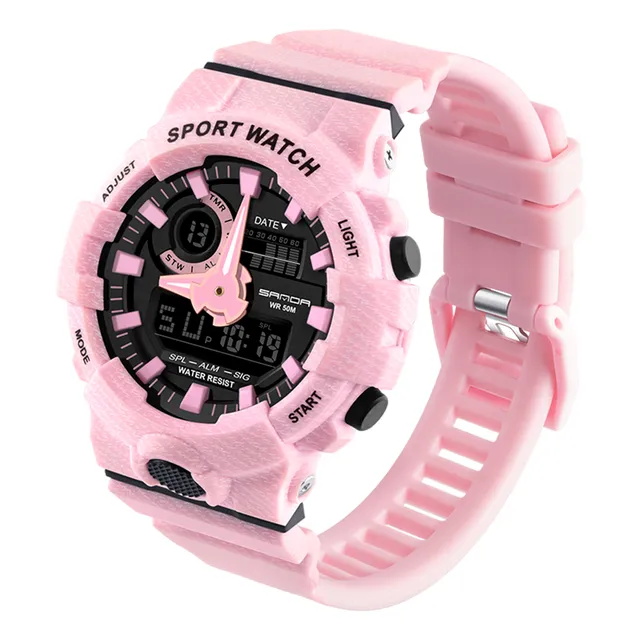 Reloj Dama Deportivos Shock Alarma Moda Skmei Sanda Acuático